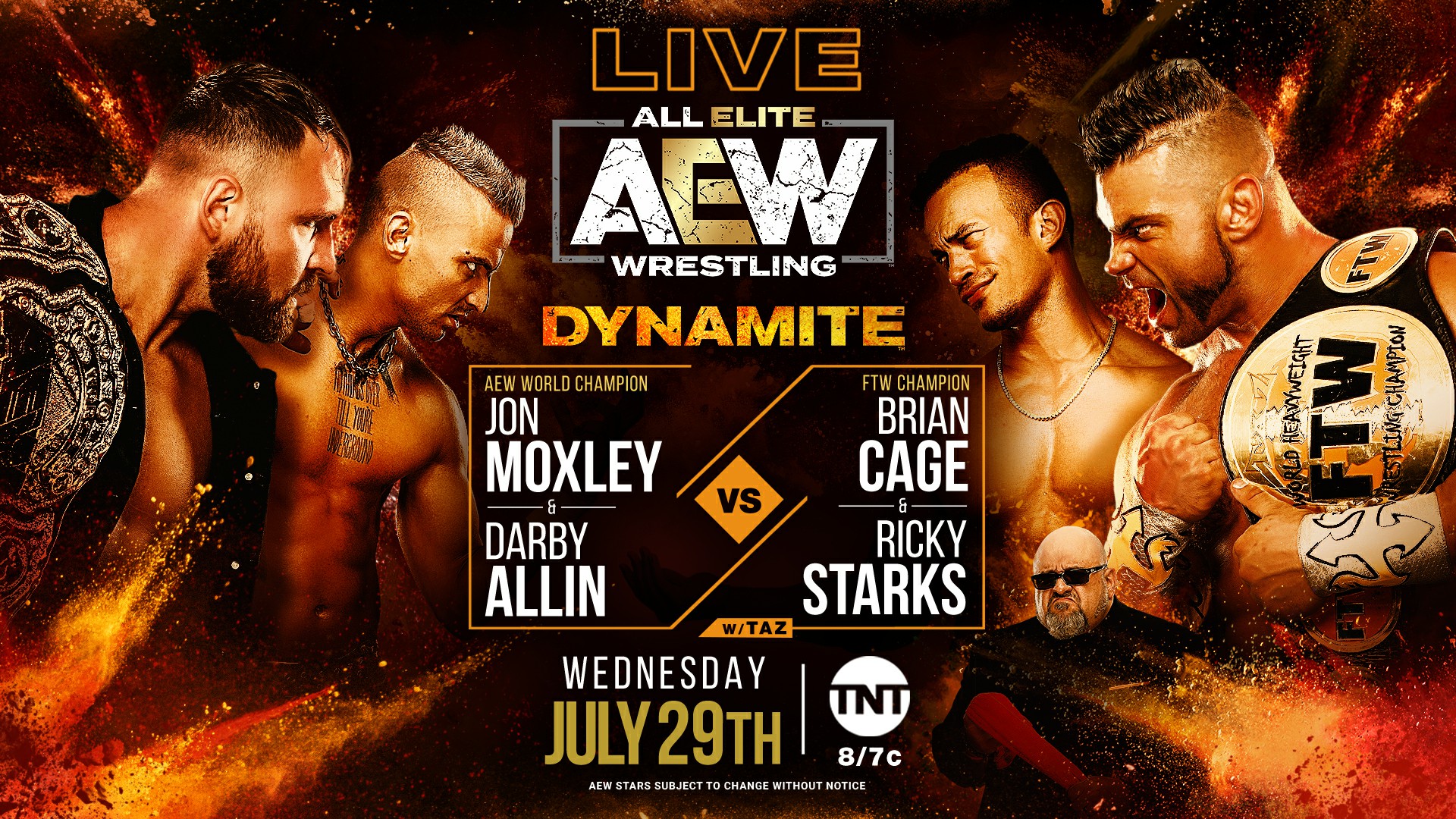 AEW Dynamite Results July 29, 2020 Moxley & Allin vs. Cage & Starks