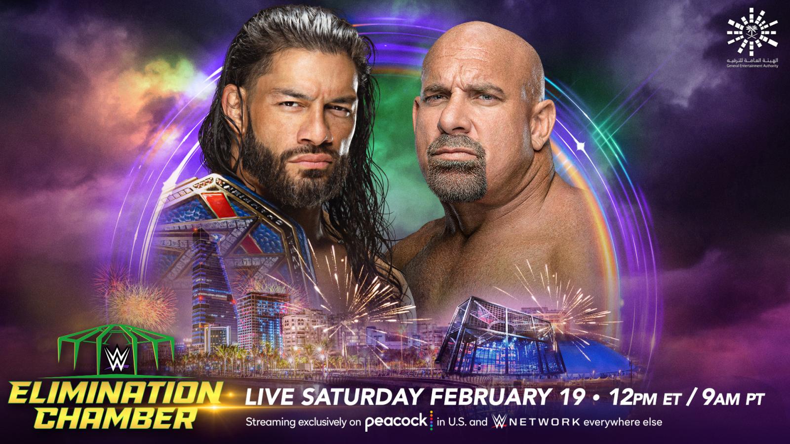 Updated WWE Elimination Chamber Card Five Matches Announced, Goldberg