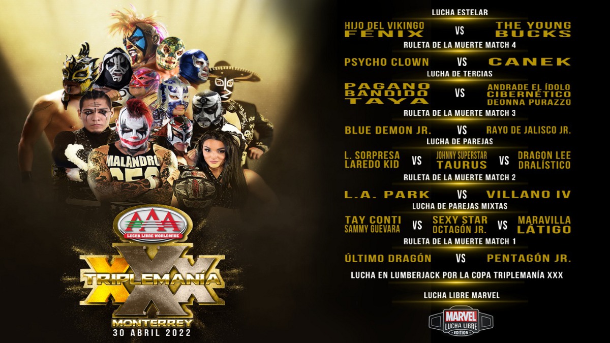 Taya Christian Real Xxxn Videos - Various: Full Card for AAA Triplemania XXX: Monterrey, Sat. NJPW Strong  Card, New Trademarks, Indies â€“ TPWW