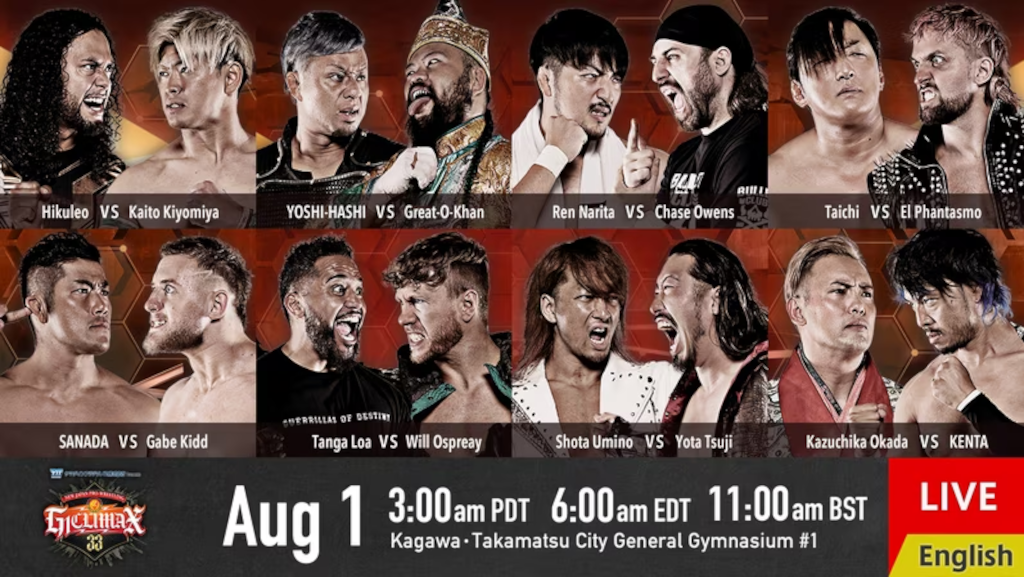 NJPW G1 Climax 2023 Night 11 Results, Night 12 Card, Updated Standings